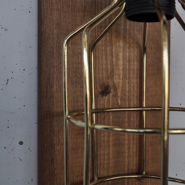 Opviq Lámpara de pared de madera y oro rosa Pp168